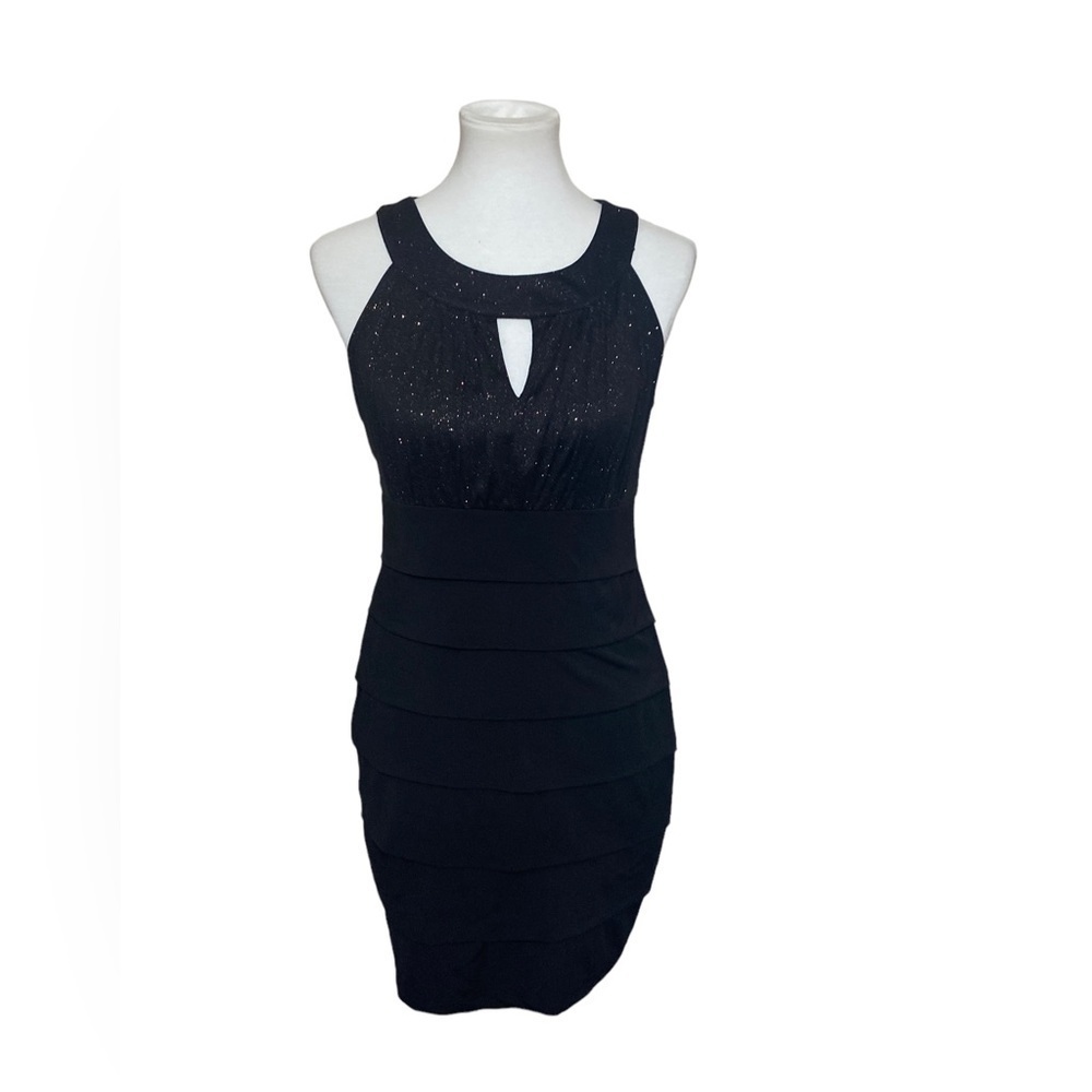 En Focus Ladies Halter Sleeveless Sheath Sparkly LBD Size‎ 10P